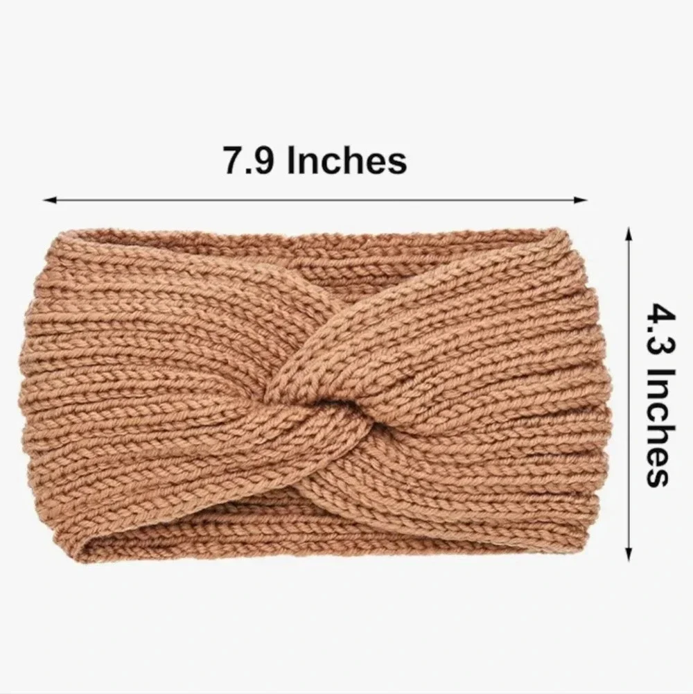 4 Pieces Chunky Knit Headbands Braided Winter Headbands Ear Warmers Crochet Head